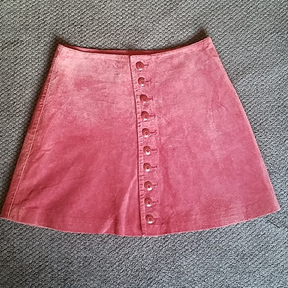 EXPRESS Dusty pink 100% leather mini skirt